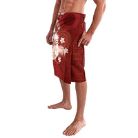 Tonga Ngatu Motifs Lavalava With Coat Of Arms Red