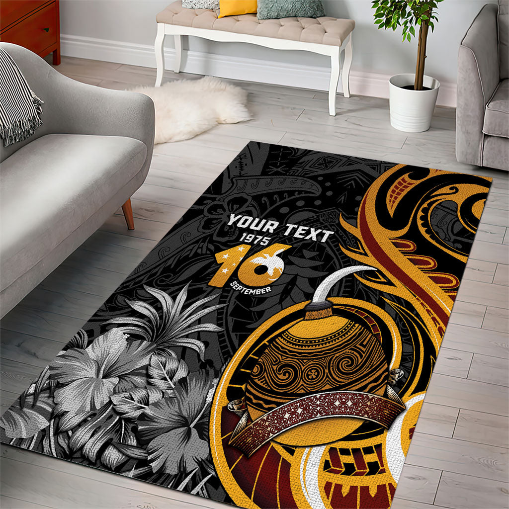 Personalised Papua New Guinea Area Rug Happy Independence Day LT05 - Polynesian Pride