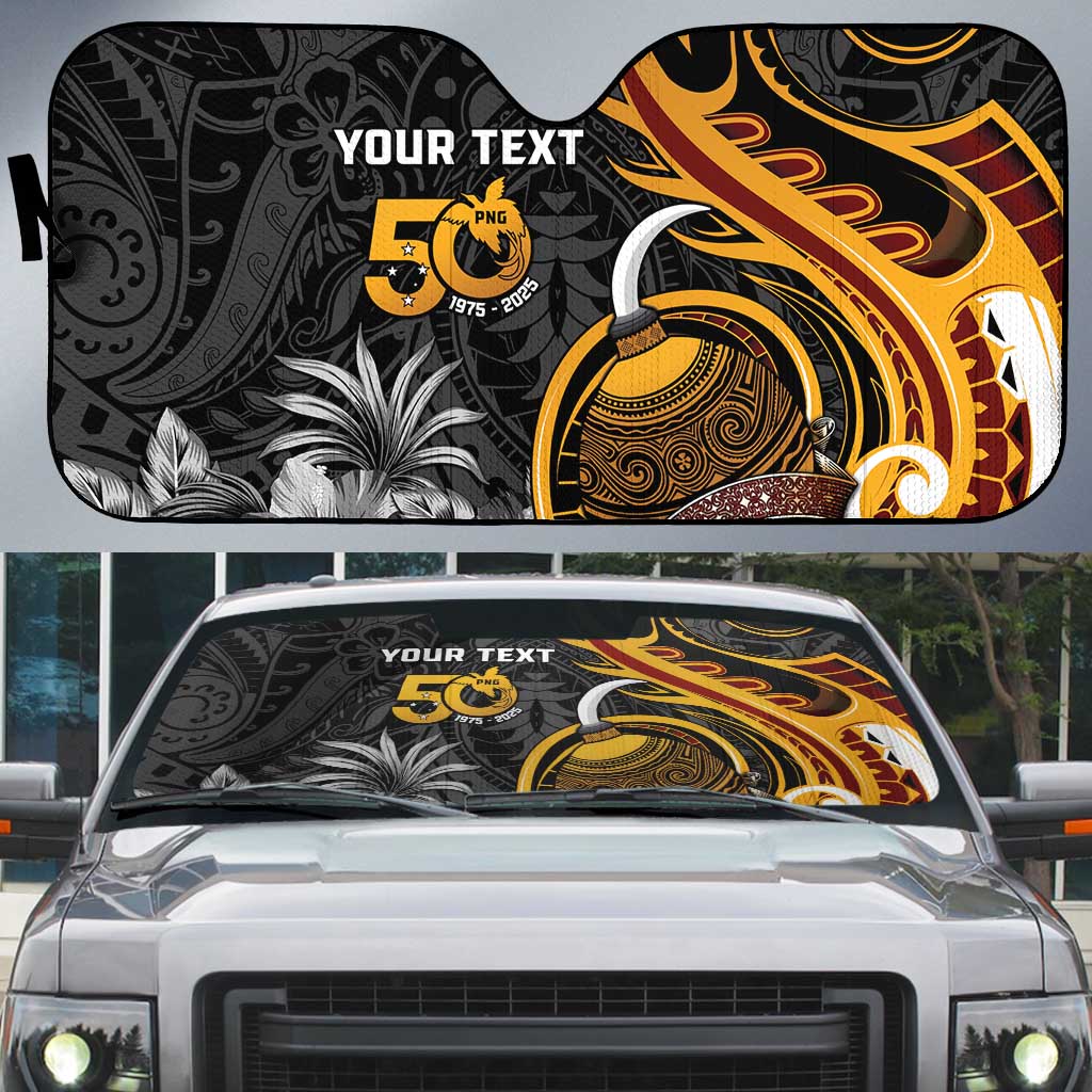 Papua New Guinea Auto Sun Shade Happy 50th Independence Anniversary - Polynesian Pride