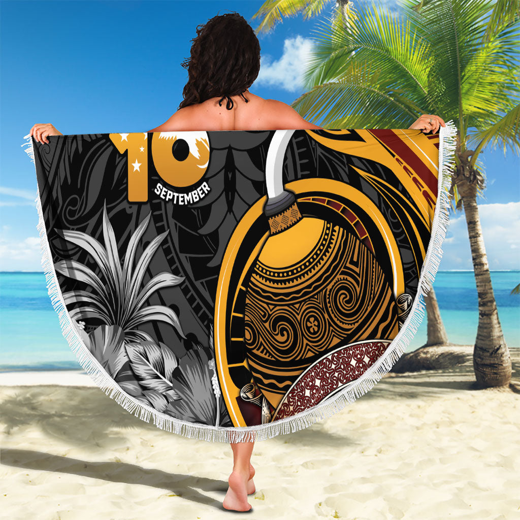 Personalised Papua New Guinea Beach Blanket Happy Independence Day LT05 - Polynesian Pride