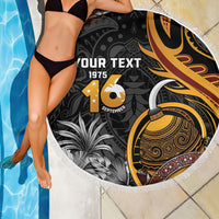 Personalised Papua New Guinea Beach Blanket Happy Independence Day LT05 - Polynesian Pride