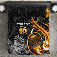 Personalised Papua New Guinea Bedding Set Happy Independence Day LT05 Black - Polynesian Pride
