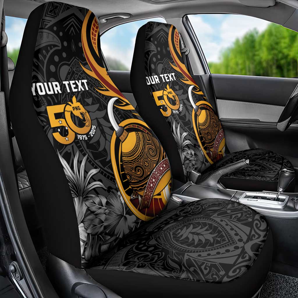 Personalised Papua New Guinea Car Seat Cover Happy 50th Independence Anniversary - Polynesian Pride