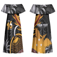 Personalised Papua New Guinea Couples Matching Off Shoulder Maxi Dress and Hawaiian Shirt Happy Independence Day LT05 - Polynesian Pride