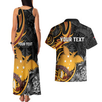 Personalised Papua New Guinea Couples Matching Tank Maxi Dress and Hawaiian Shirt Happy 50th Independence Anniversary - Polynesian Pride