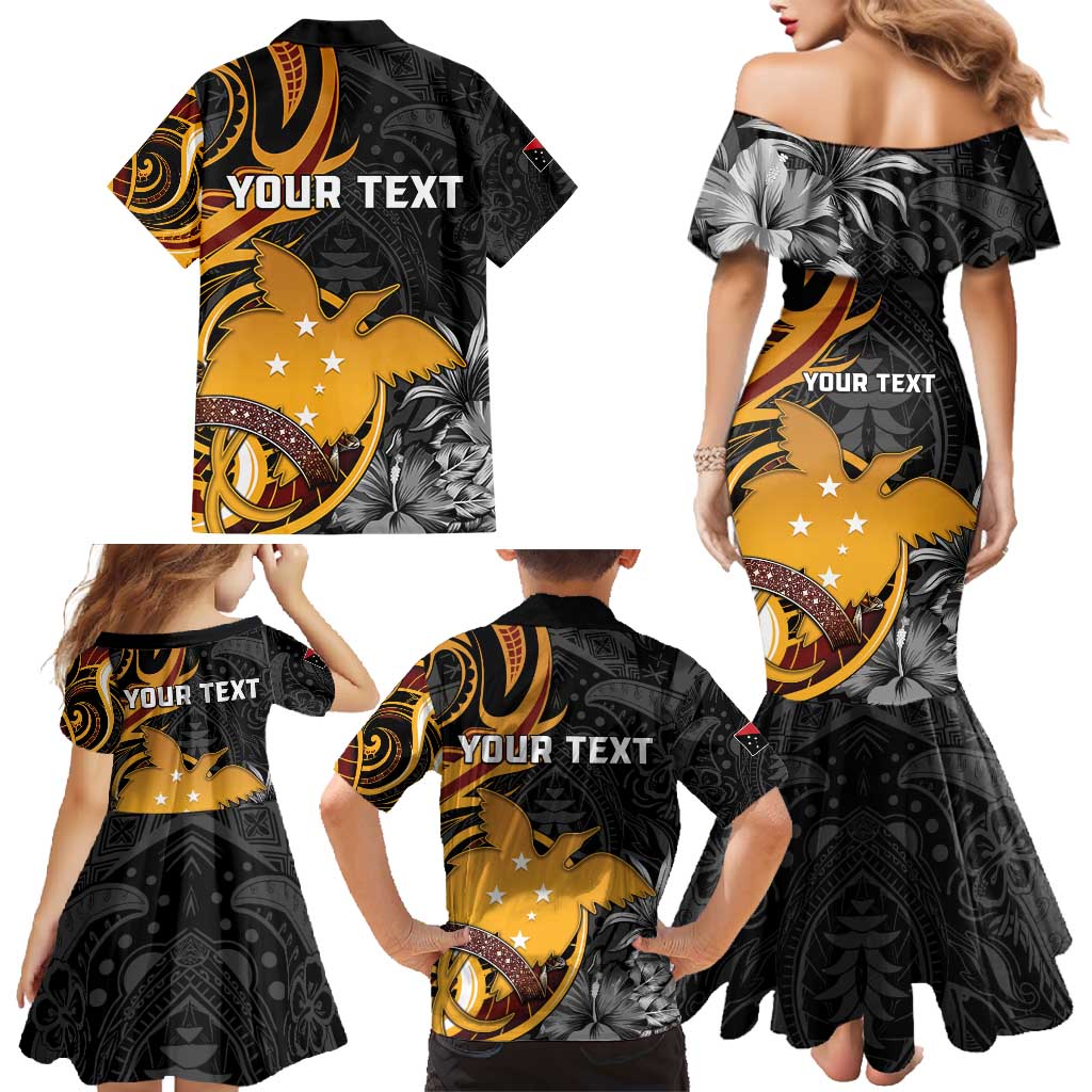 Personalised Papua New Guinea Family Matching Mermaid Dress and Hawaiian Shirt Happy 50th Independence Anniversary LT05 - Polynesian Pride