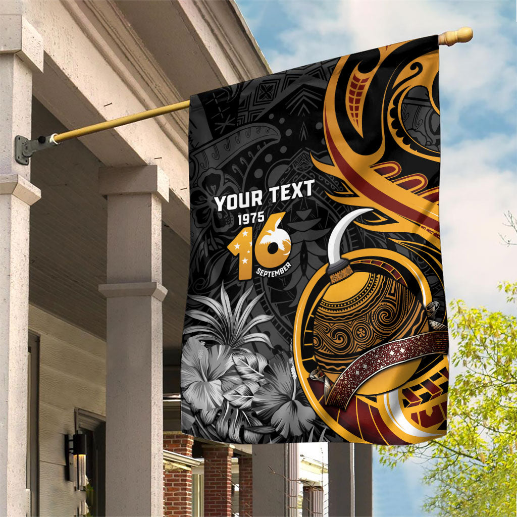 Personalised Papua New Guinea Garden Flag Happy Independence Day LT05 House Flag Black - Polynesian Pride