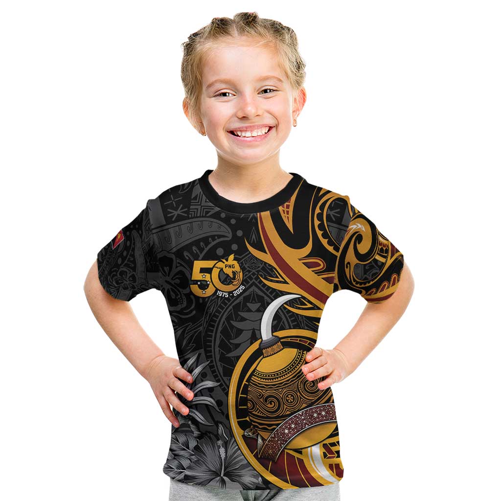 Personalised Papua New Guinea Kid T Shirt Happy 50th Independence Anniversary - Polynesian Pride