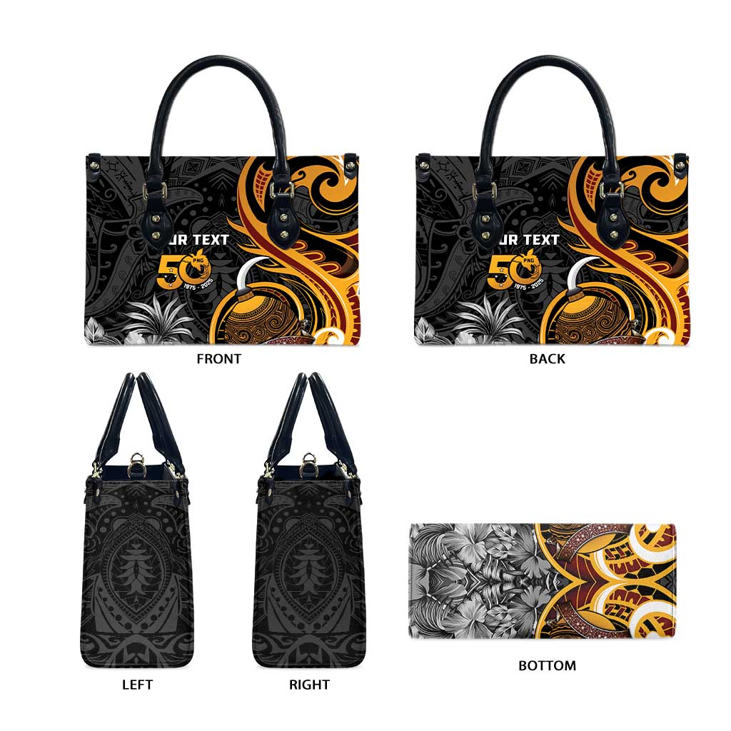 Papua New Guinea Leather Bag Happy 50th Independence Anniversary - Polynesian Pride