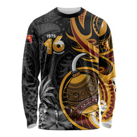 Personalised Papua New Guinea Long Sleeve Shirt Happy Independence Day LT05 Unisex Black - Polynesian Pride