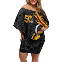 Personalised Papua New Guinea Off Shoulder Short Dress Happy 50th Independence Anniversary - Polynesian Pride