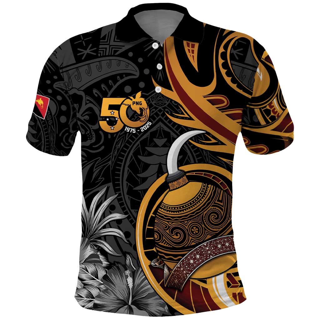 Personalised Papua New Guinea Polo Shirt Happy 50th Independence Anniversary - Polynesian Pride
