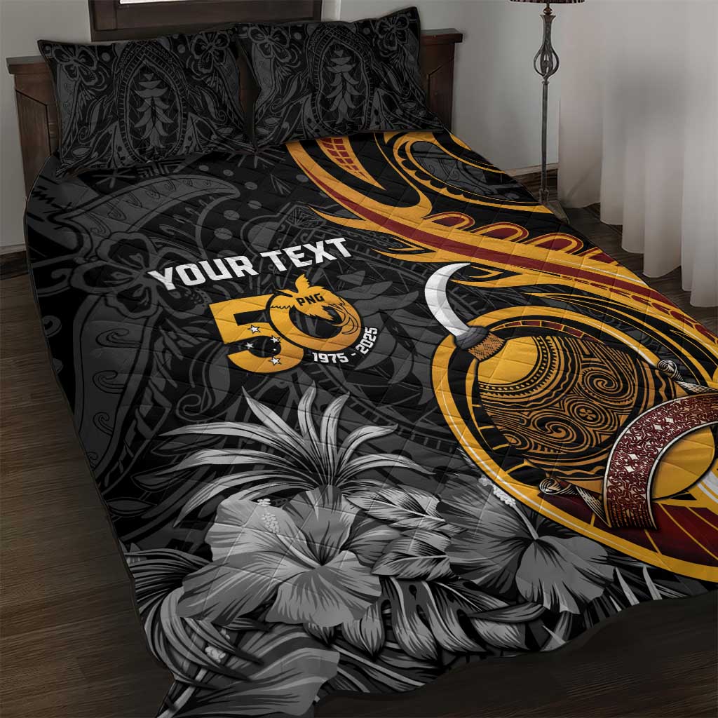 Personalised Papua New Guinea Quilt Bed Set Happy 50th Independence Anniversary - Polynesian Pride
