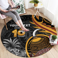 Personalised Papua New Guinea Round Carpet Happy Independence Day LT05 - Polynesian Pride