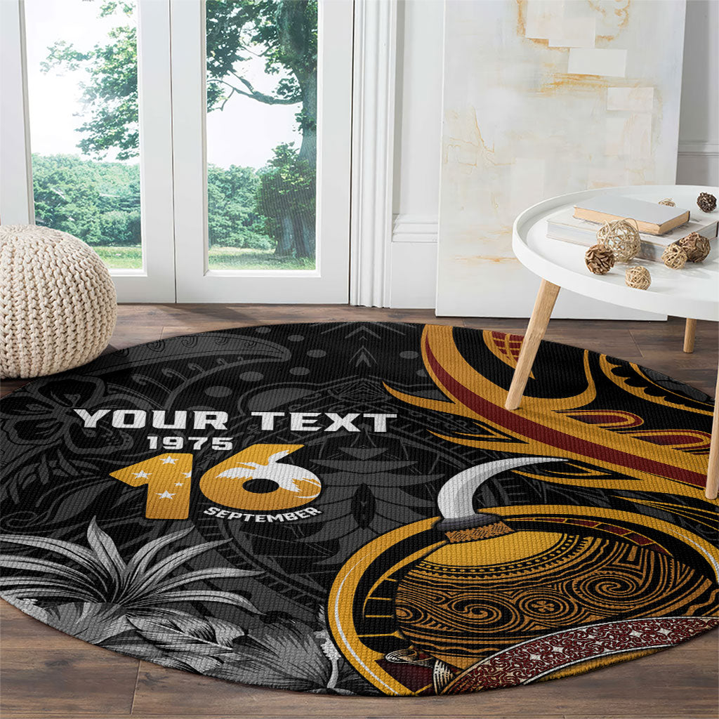 Personalised Papua New Guinea Round Carpet Happy Independence Day LT05 - Polynesian Pride