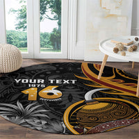Personalised Papua New Guinea Round Carpet Happy Independence Day LT05 - Polynesian Pride