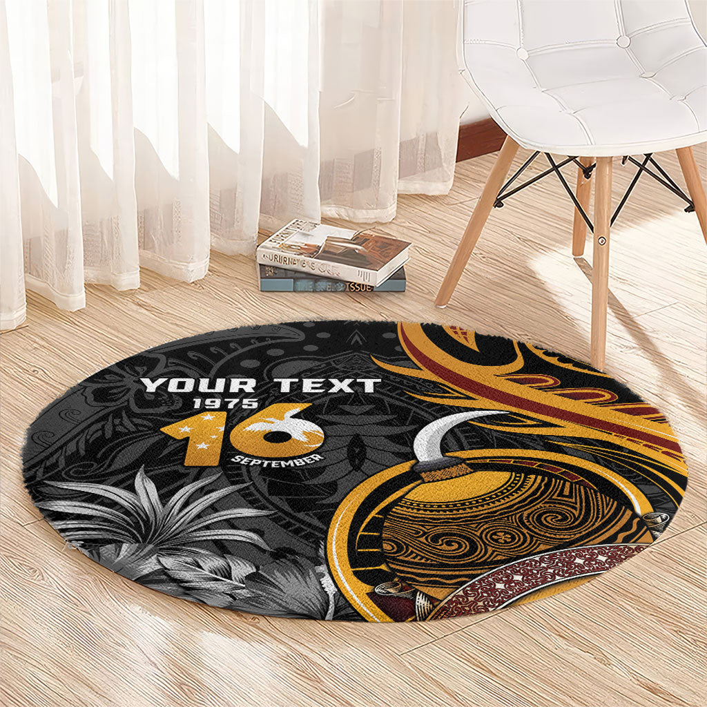 Personalised Papua New Guinea Round Carpet Happy Independence Day LT05 - Polynesian Pride