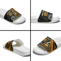 Papua New Guinea Slide Sandals Happy 50th Independence Anniversary - Polynesian Pride
