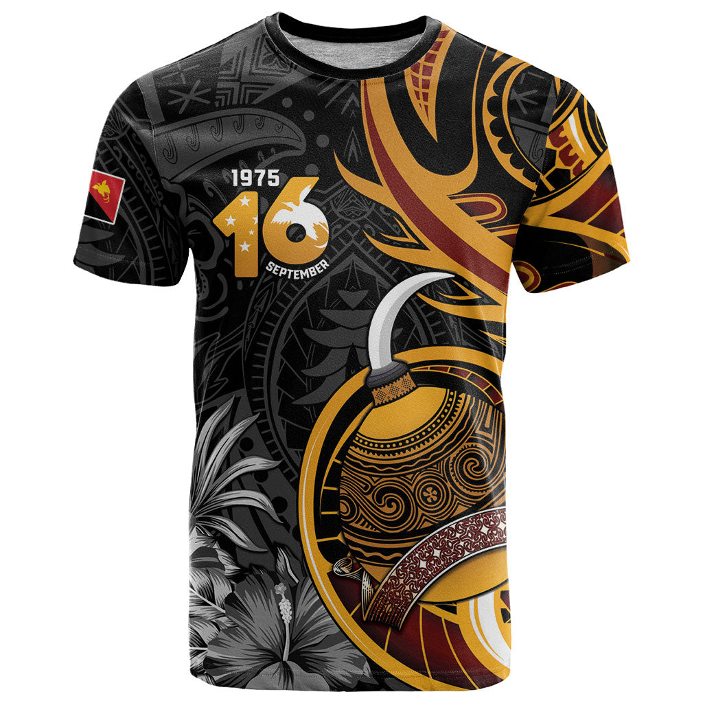 Personalised Papua New Guinea T Shirt Happy Independence Day LT05 Black - Polynesian Pride