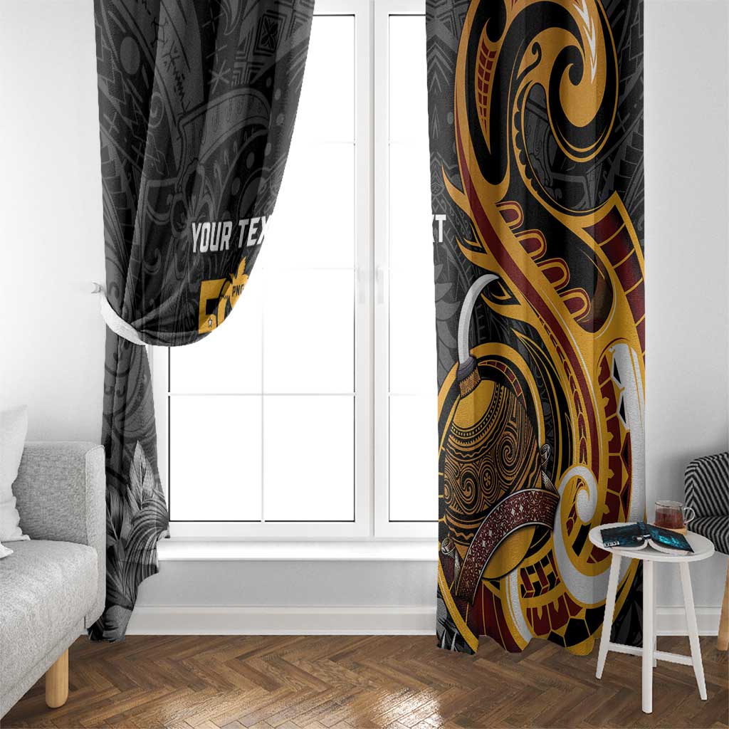 Personalised Papua New Guinea Window Curtain Happy 50th Independence Anniversary - Polynesian Pride
