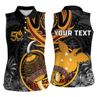 Personalised Papua New Guinea Women Sleeveless Polo Shirt Happy 50th Independence Anniversary LT05 - Polynesian Pride