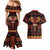 Papua Batik Motif Couples Matching Mermaid Dress and Hawaiian Shirt Papua Spirit Black Version - Polynesian Pride