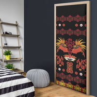 Papua Batik Motif Door Cover Papua Spirit Black Version - Polynesian Pride