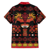 Papua Batik Motif Family Matching Off Shoulder Maxi Dress and Hawaiian Shirt Papua Spirit Black Version LT05 - Polynesian Pride