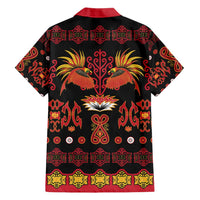 Papua Batik Motif Family Matching Short Sleeve Bodycon Dress and Hawaiian Shirt Papua Spirit Black Version LT05 - Polynesian Pride