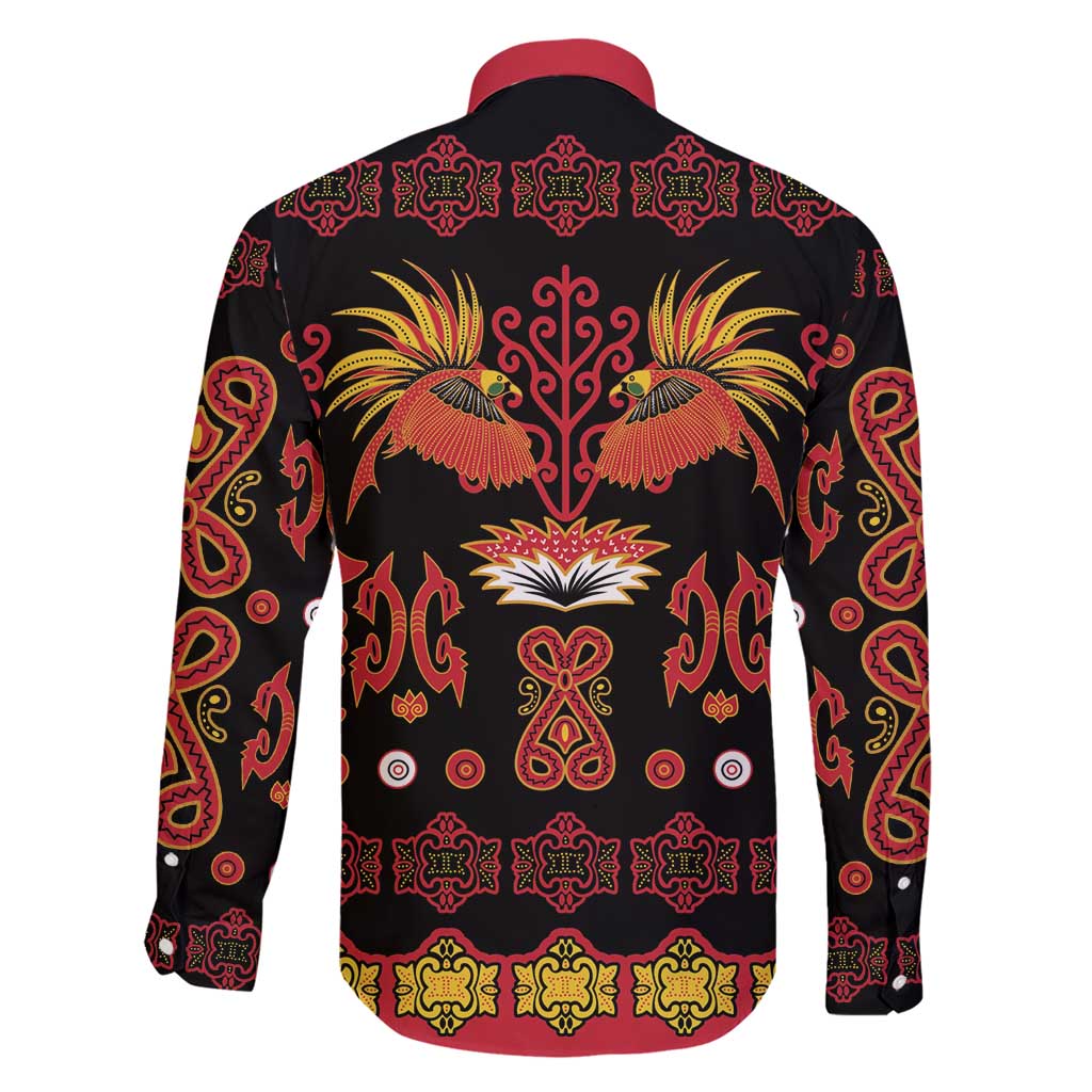 Papua Batik Motif Family Matching Short Sleeve Bodycon Dress and Hawaiian Shirt Papua Spirit Black Version LT05 - Polynesian Pride