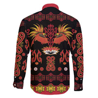 Papua Batik Motif Family Matching Summer Maxi Dress and Hawaiian Shirt Papua Spirit Black Version LT05 - Polynesian Pride