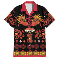 Papua Batik Motif Family Matching Tank Maxi Dress and Hawaiian Shirt Papua Spirit Black Version LT05 Dad's Shirt - Short Sleeve Black - Polynesian Pride