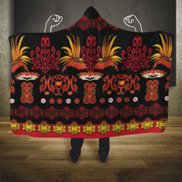 Papua Batik Motif Hooded Blanket Papua Spirit Black Version - Polynesian Pride