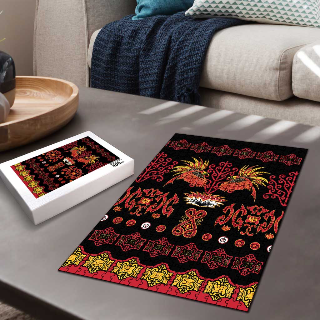 Papua Batik Motif Puzzle Papua Spirit Black Version LT05 - Polynesian Pride
