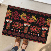 Papua Batik Motif Rubber Doormat Papua Spirit Black Version - Polynesian Pride