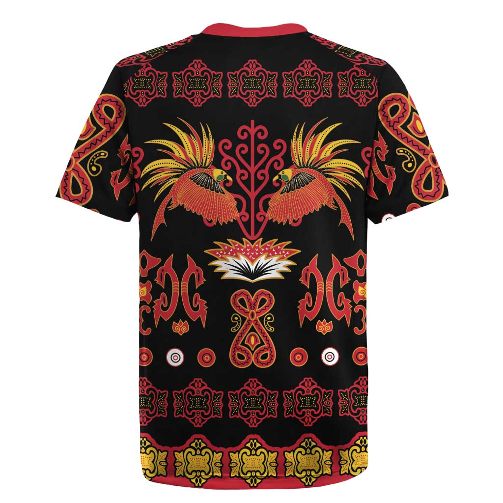 Papua Batik Motif Rugby Jersey Papua Spirit Black Version - Polynesian Pride