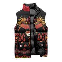 Papua Batik Motif Sleeveless Puffer Jacket Papua Spirit Black Version - Polynesian Pride