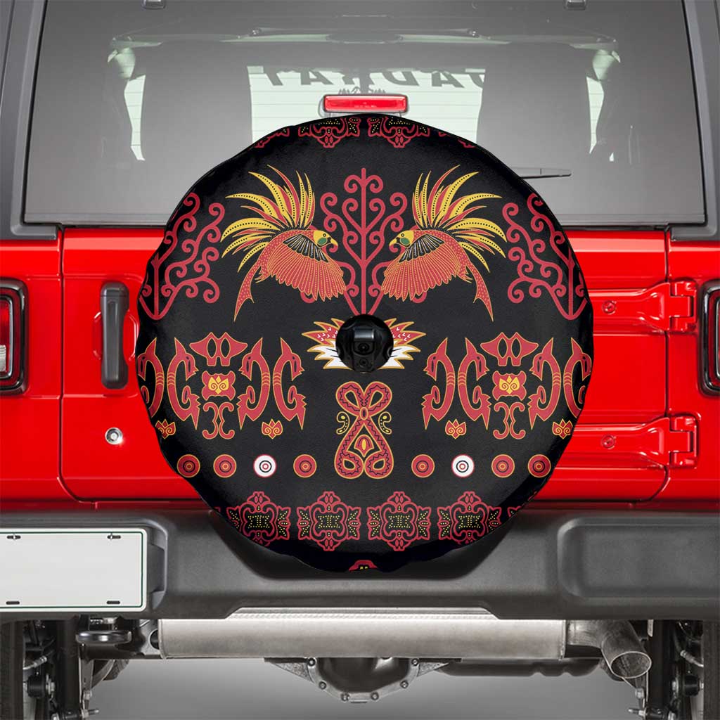 Papua Batik Motif Spare Tire Cover Papua Spirit Black Version - Polynesian Pride