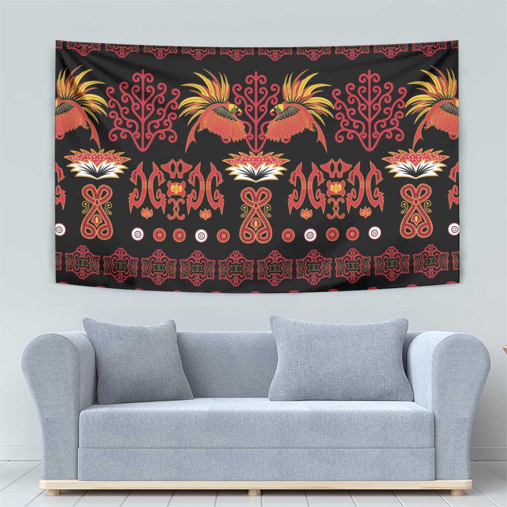 Papua Batik Motif Tapestry Papua Spirit Black Version - Polynesian Pride