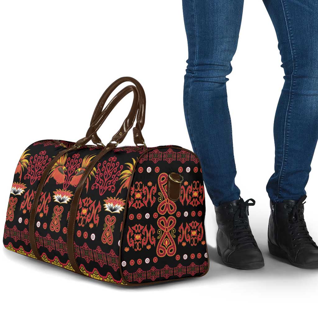 Papua Batik Motif Travel Bag Papua Spirit Black Version - Polynesian Pride