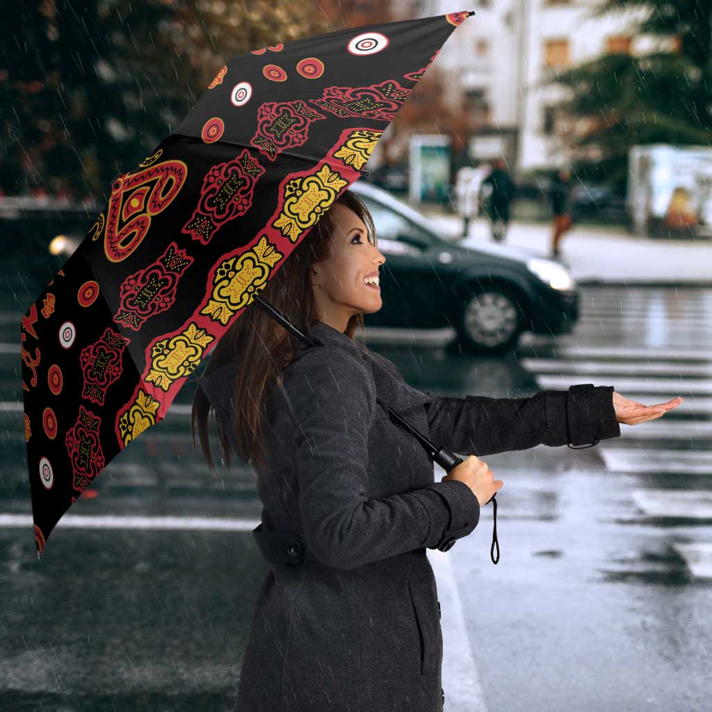 Papua Batik Motif Umbrella Papua Spirit Black Version - Polynesian Pride