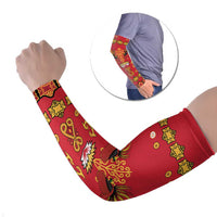 Papua Batik Motif Arm Sleeves Papua Spirit Red Version - Polynesian Pride