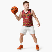 Papua Batik Motif Basketball Jersey Papua Spirit Red Version - Polynesian Pride