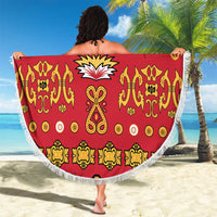 Papua Batik Motif Beach Blanket Papua Spirit Red Version - Polynesian Pride