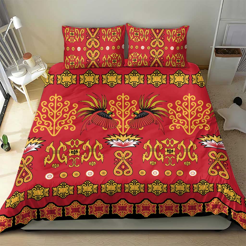 Papua Batik Motif Bedding Set Papua Spirit Red Version - Polynesian Pride