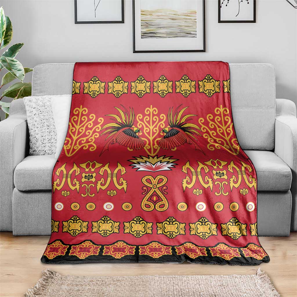 Papua Batik Motif Blanket Papua Spirit Red Version - Polynesian Pride