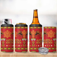 Papua Batik Motif 4 in 1 Can Cooler Tumbler Papua Spirit Red Version LT05 - Polynesian Pride