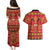 Papua Batik Motif Couples Matching Puletasi and Hawaiian Shirt Papua Spirit Red Version - Polynesian Pride