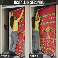 Papua Batik Motif Door Cover Papua Spirit Red Version - Polynesian Pride