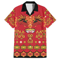 Papua Batik Motif Family Matching Puletasi and Hawaiian Shirt Papua Spirit Red Version - Polynesian Pride